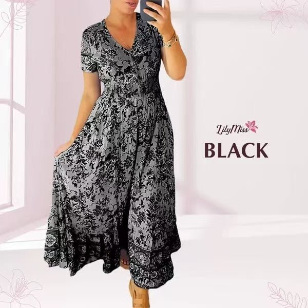 Ellie - Long Dress V-Neck