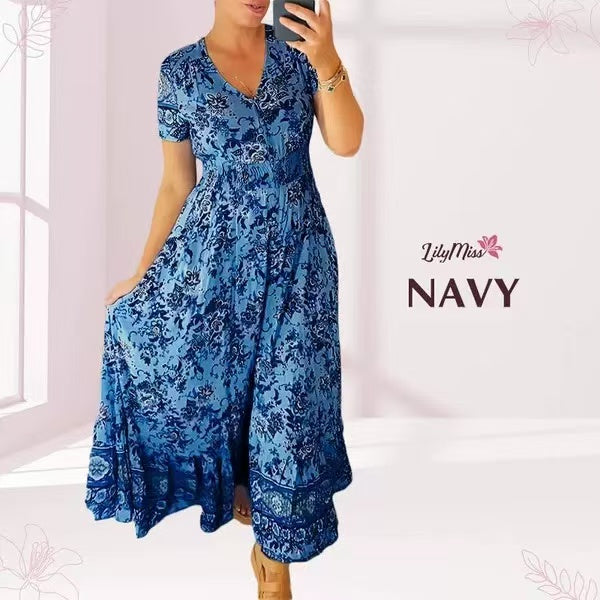 Ellie - Long Dress V-Neck