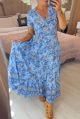Ellie - Long Dress V-Neck