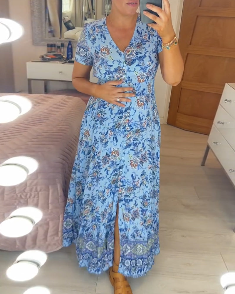 Ellie - Long Dress V-Neck