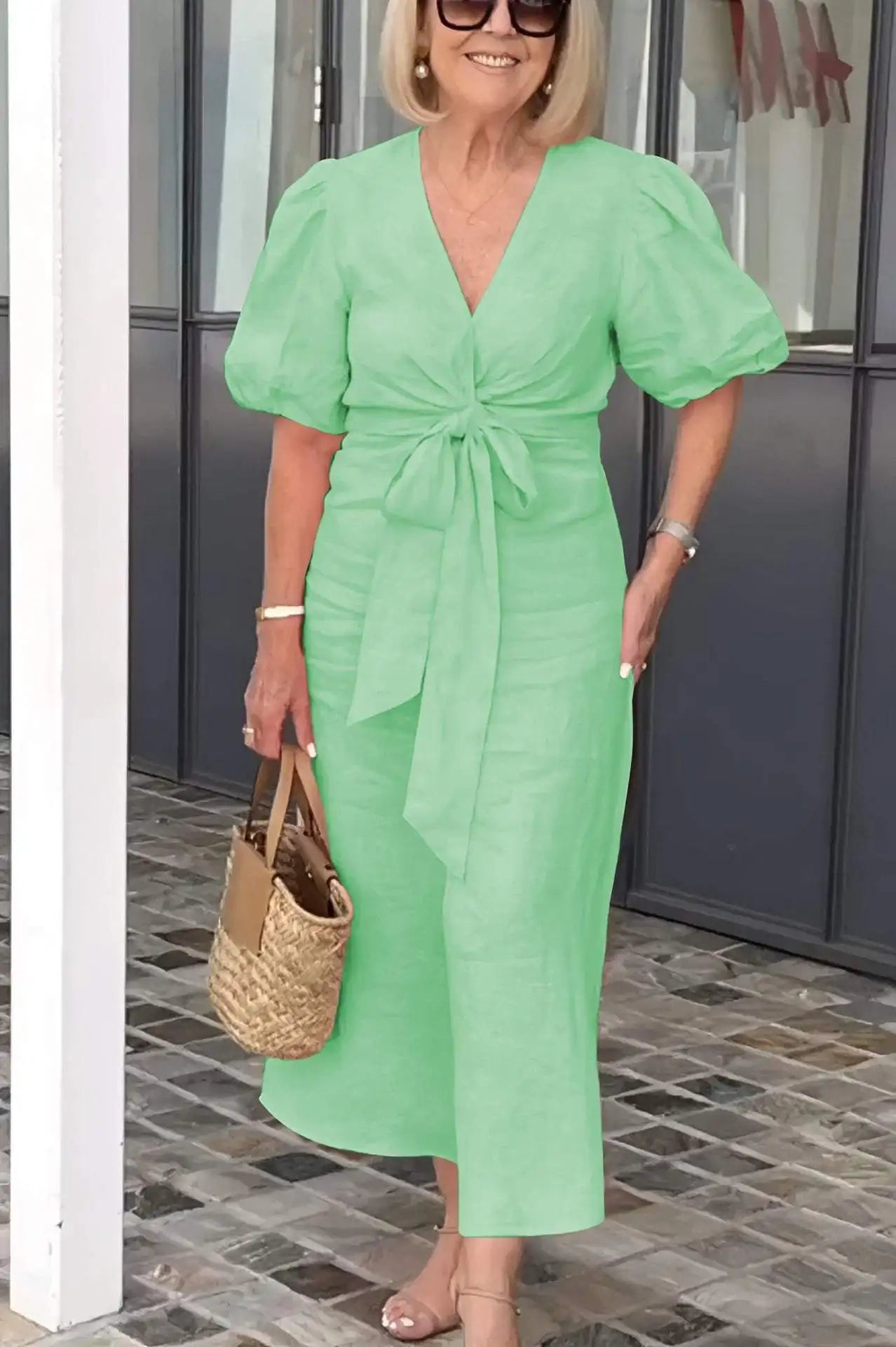 Esther - V-Neck Dress With Laces