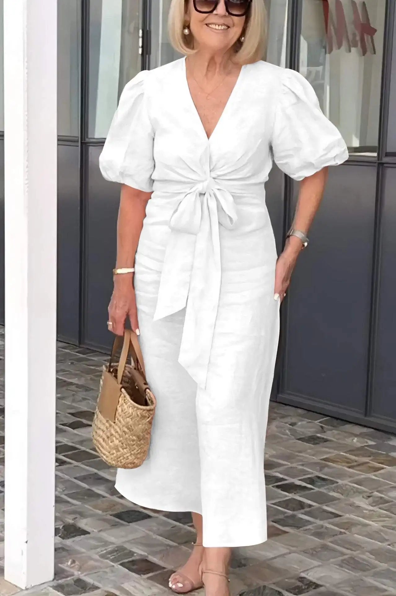 Esther - V-Neck Dress With Laces