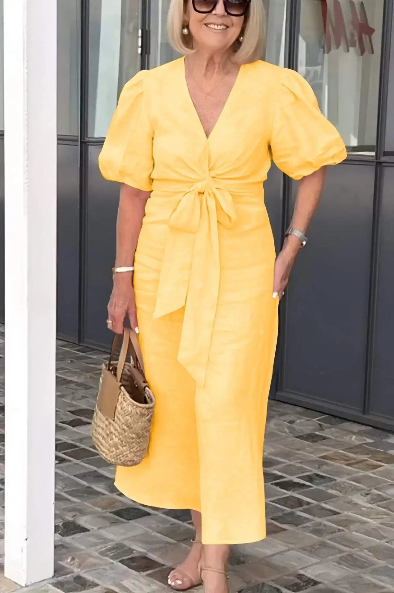 Esther - V-Neck Dress With Laces