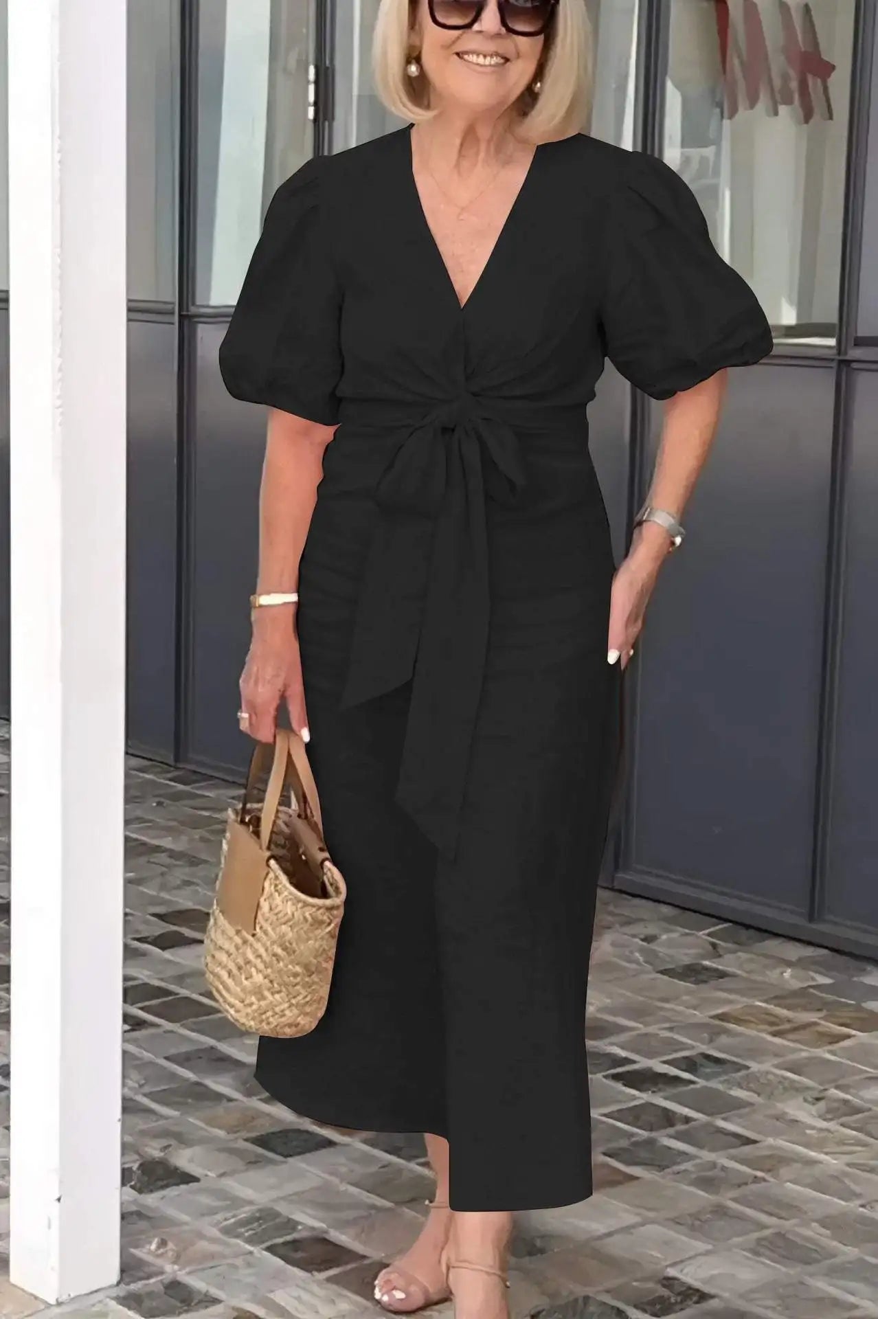 Esther - V-Neck Dress With Laces