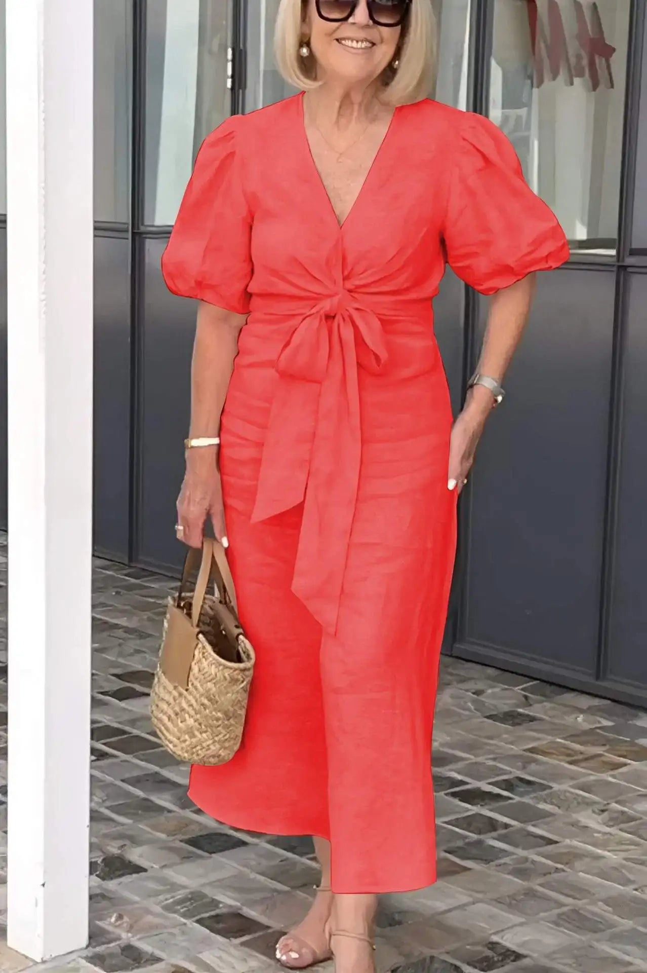 Esther - V-Neck Dress With Laces